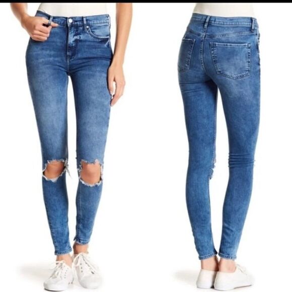 Free People Distressed Ripped Skinny Jeans 26 - Picture 1 of 6